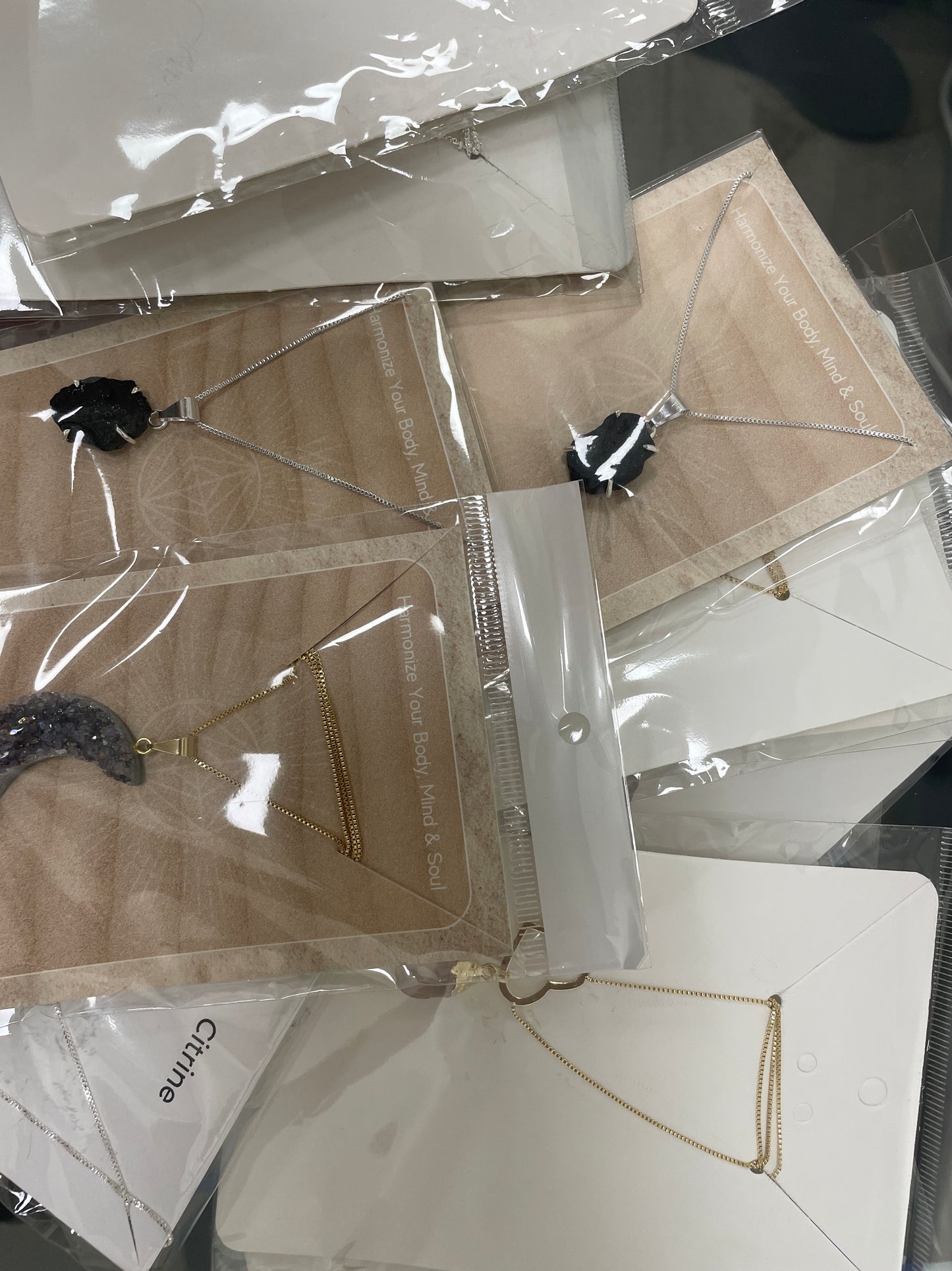 Assorted stone necklaces