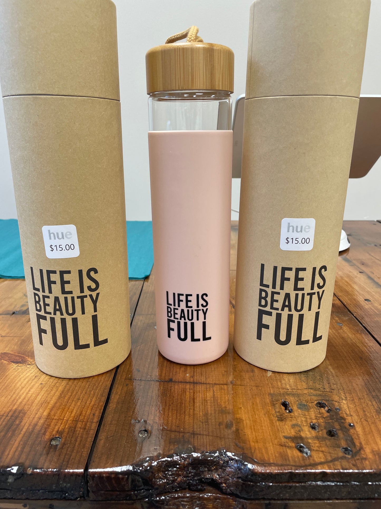 Life is beauty full glass bottle