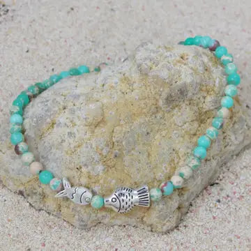 Natural Ocean Jasper Bead Sea Life Anklet or bracelet
