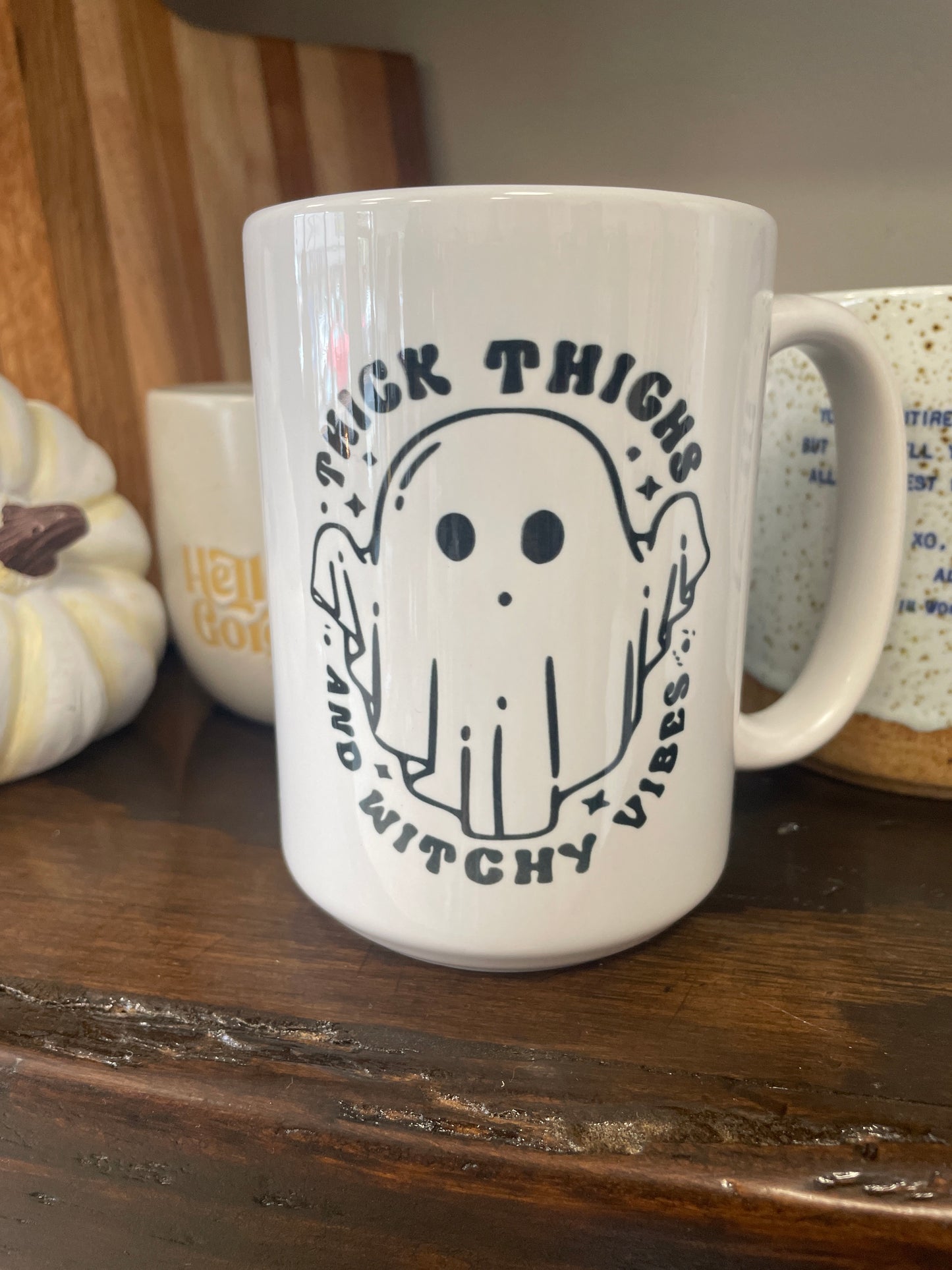 Thick thighs and witchy vibes mug- ghost