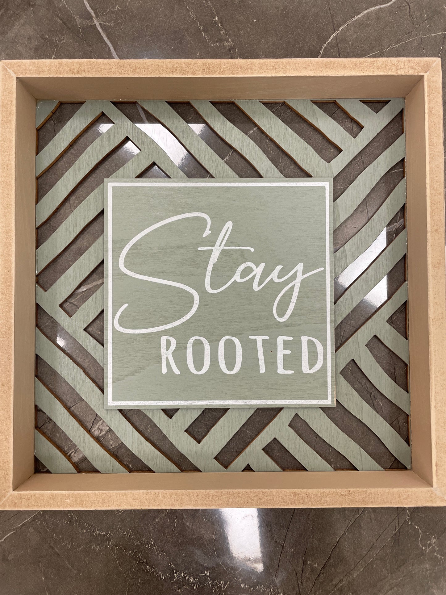Stay rooted wood sign wall decor