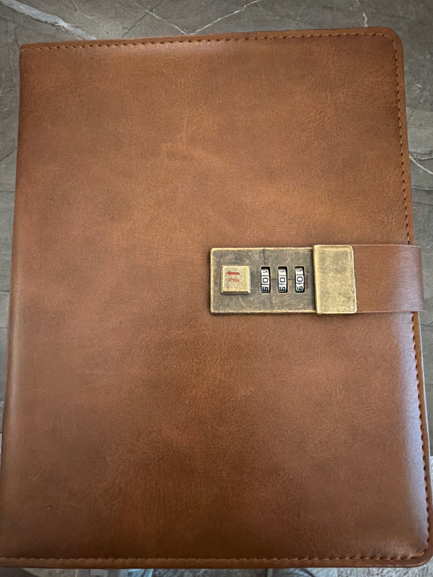 Locking leather journal