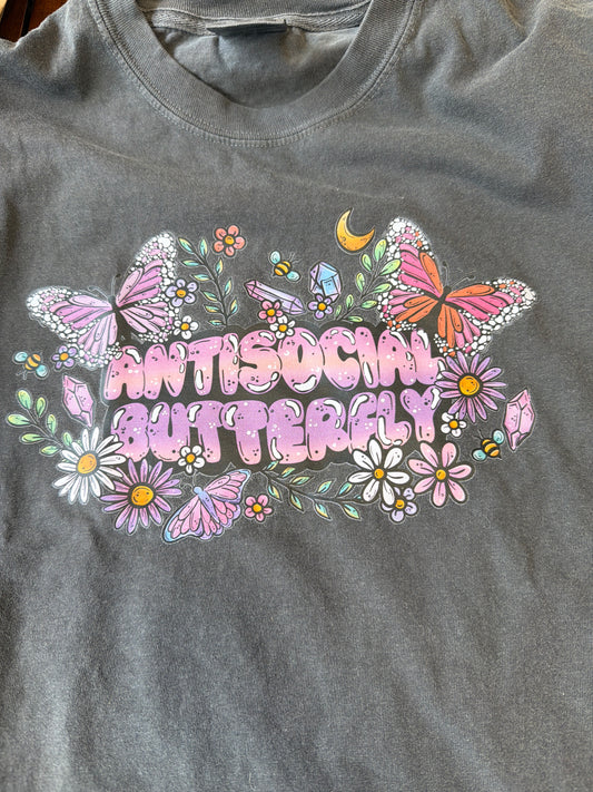 Antisocial butterfly tshirt