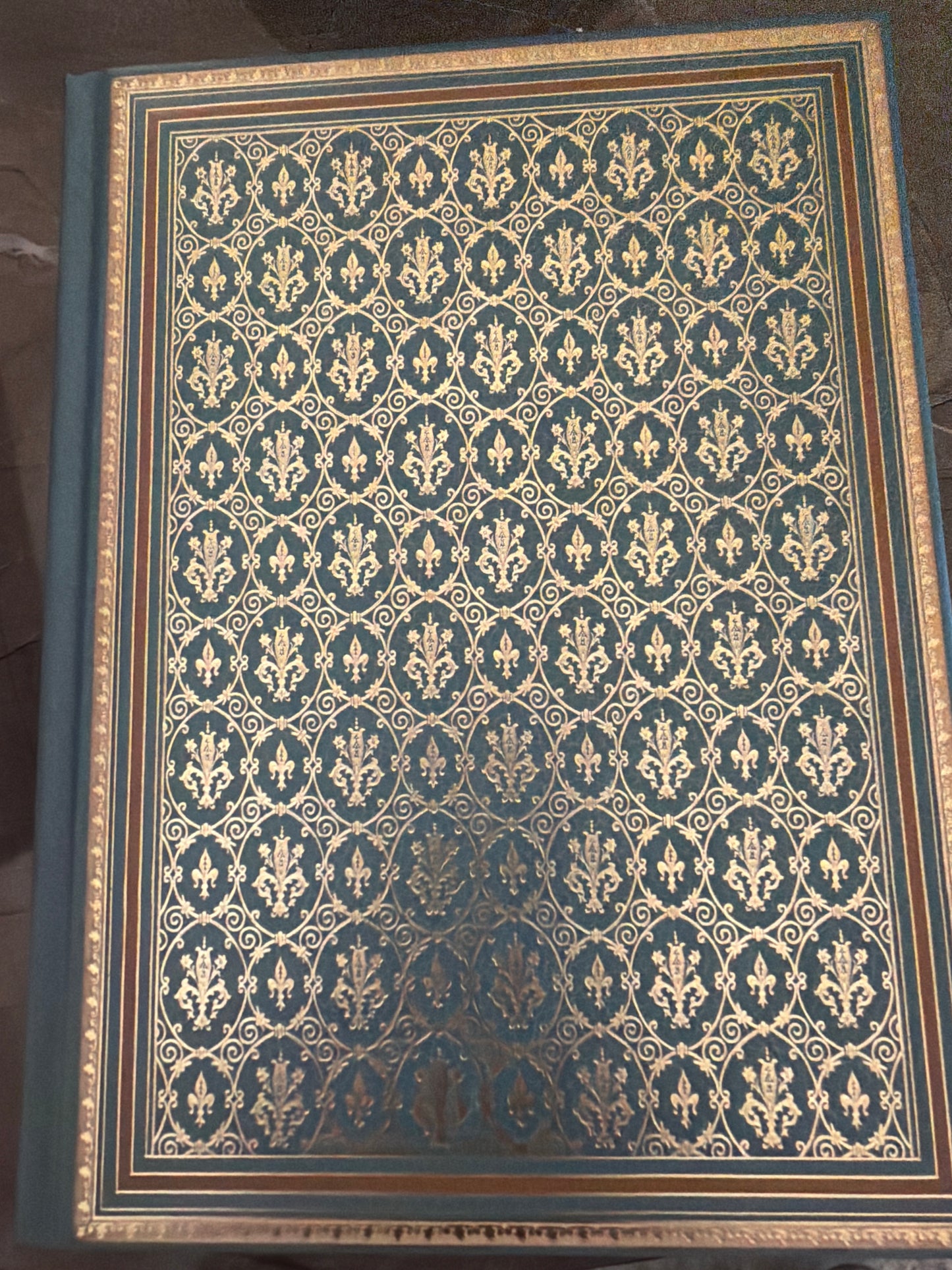 Antique journal green and gold