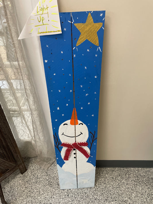 Snowman lighted sign