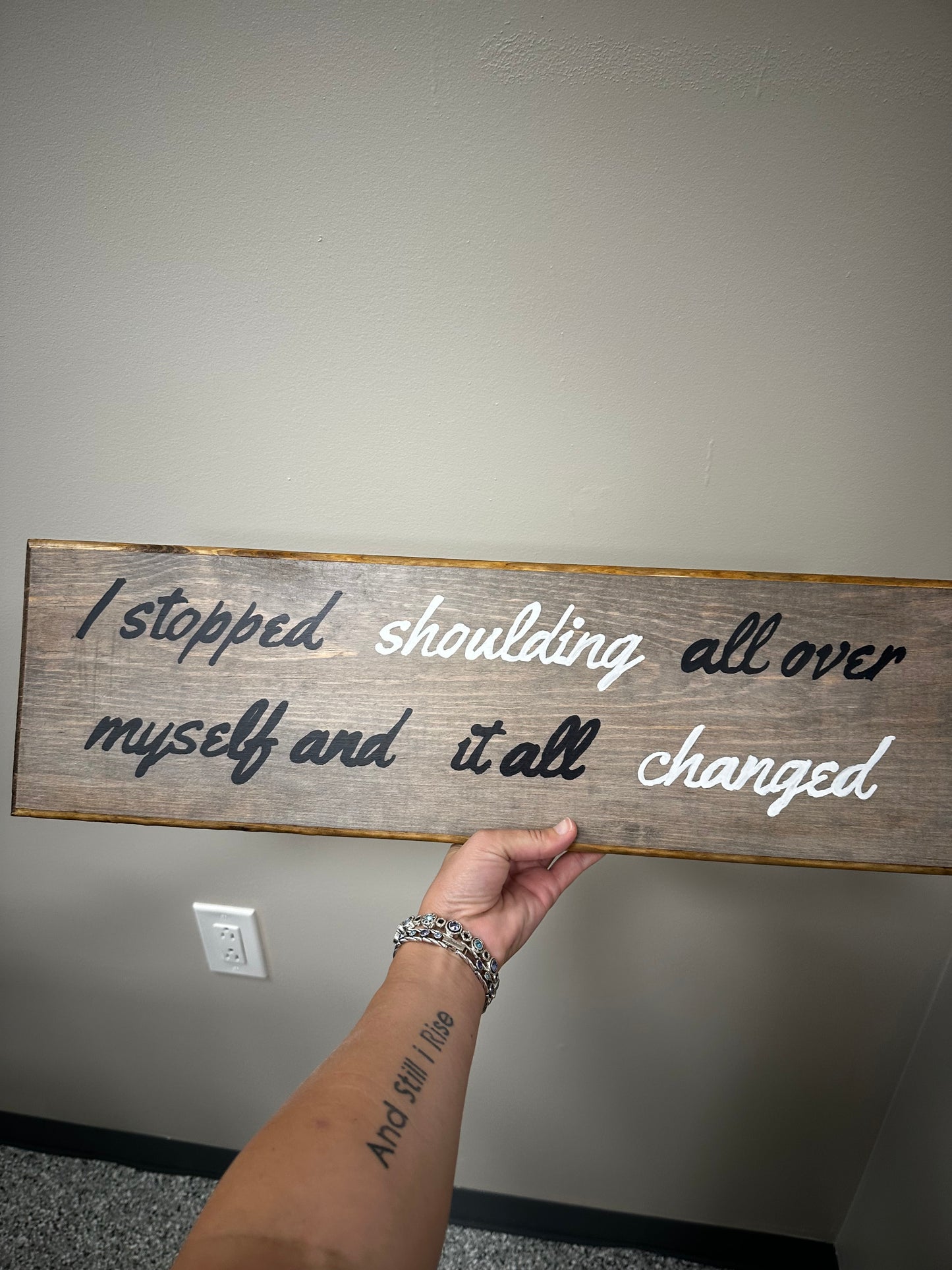 Wood Wall Decor Phrases I stopped shoulding all over