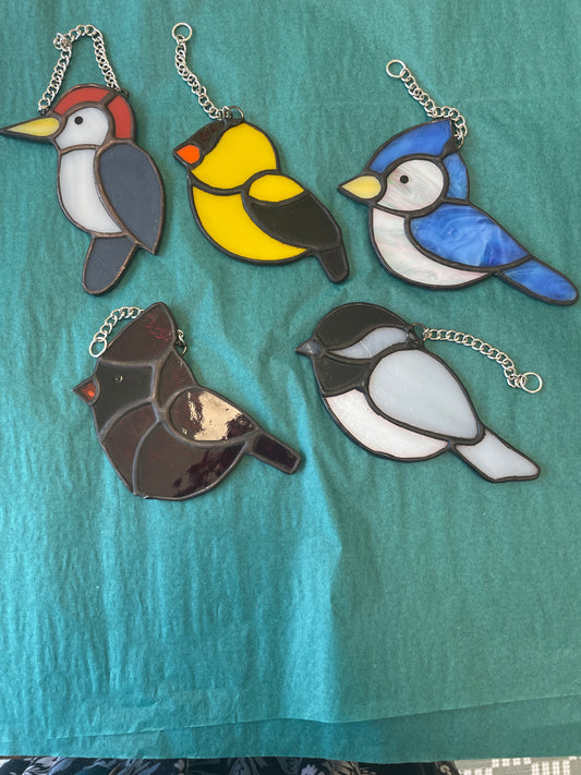 Stained glass birds