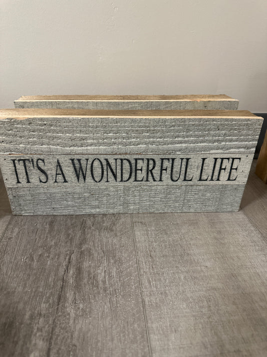 It’s a wonderful life wood sign