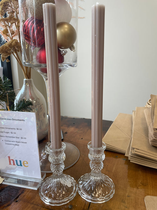Candle and glass votive/candlesticks