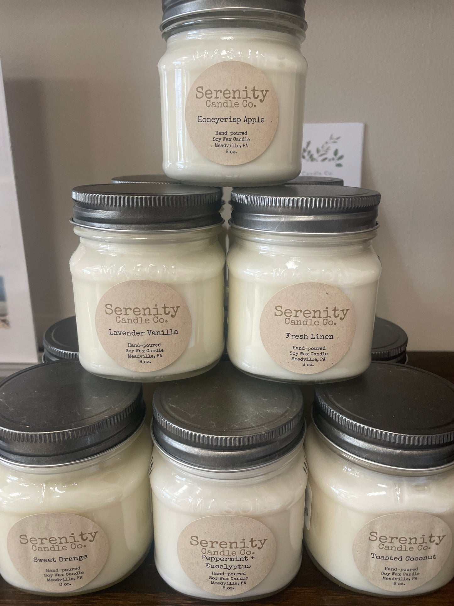 Serenity candle co. Candles