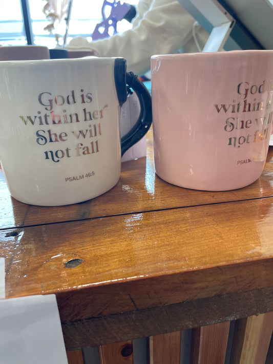 God is within her mug