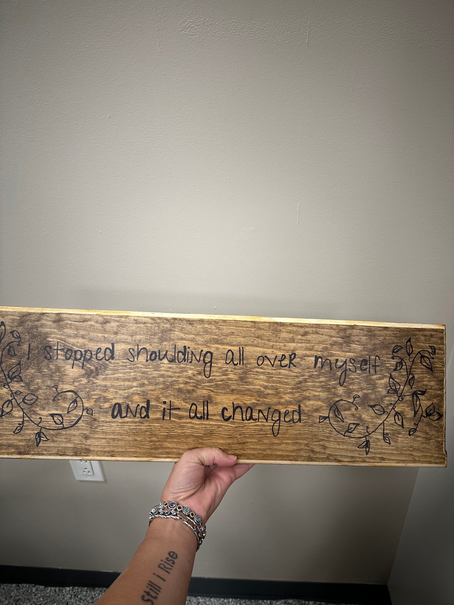 Wood Wall Decor Phrases I stopped shoulding all over