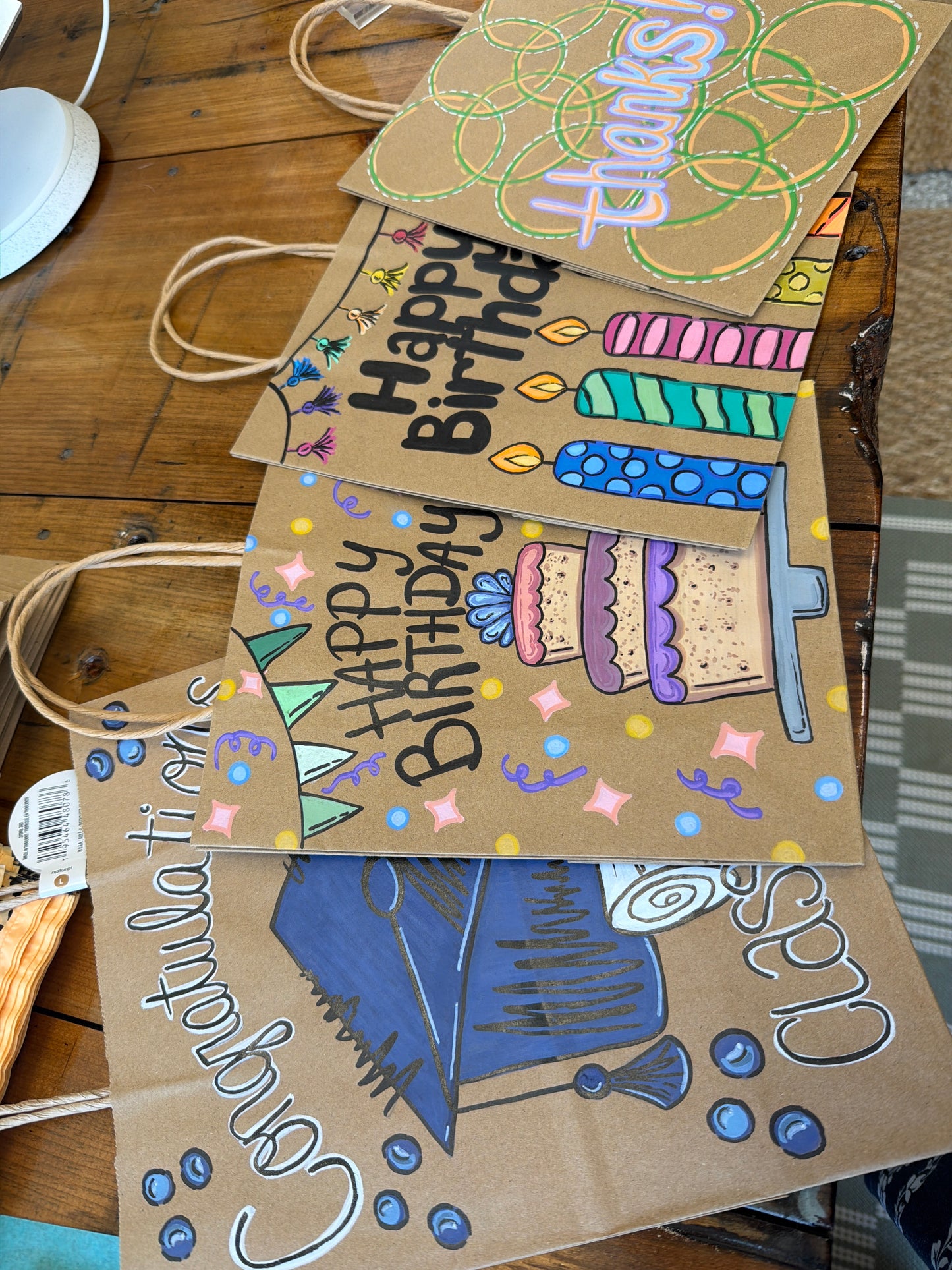 Gift bags handmade by Elizabeth