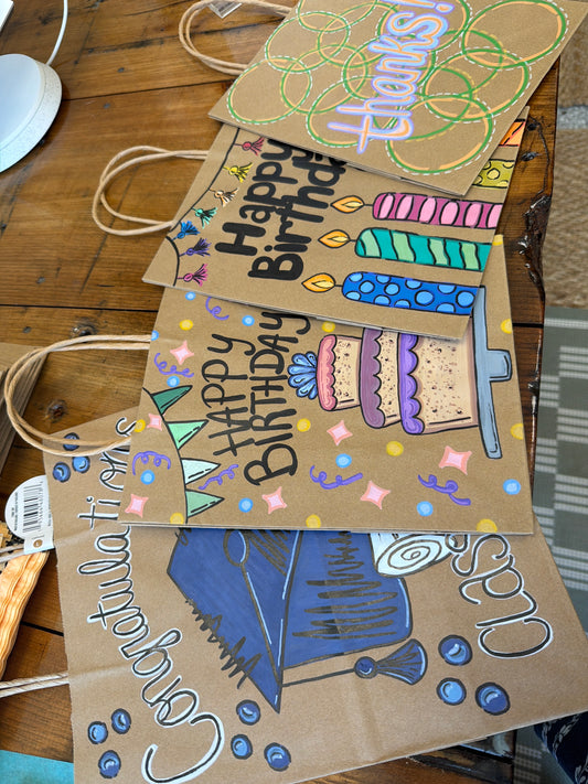 Gift bags handmade by Elizabeth