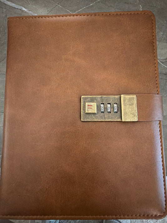 Locking leather journal