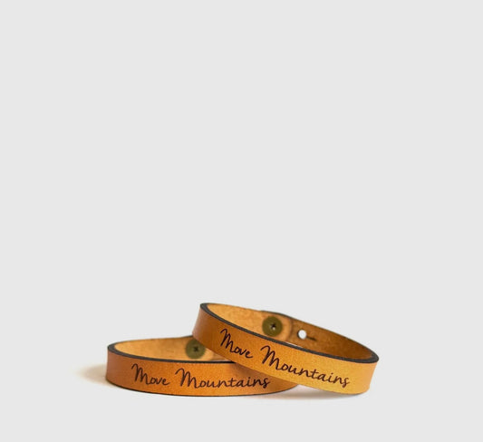 Move Mountains Real Leather Bracelet