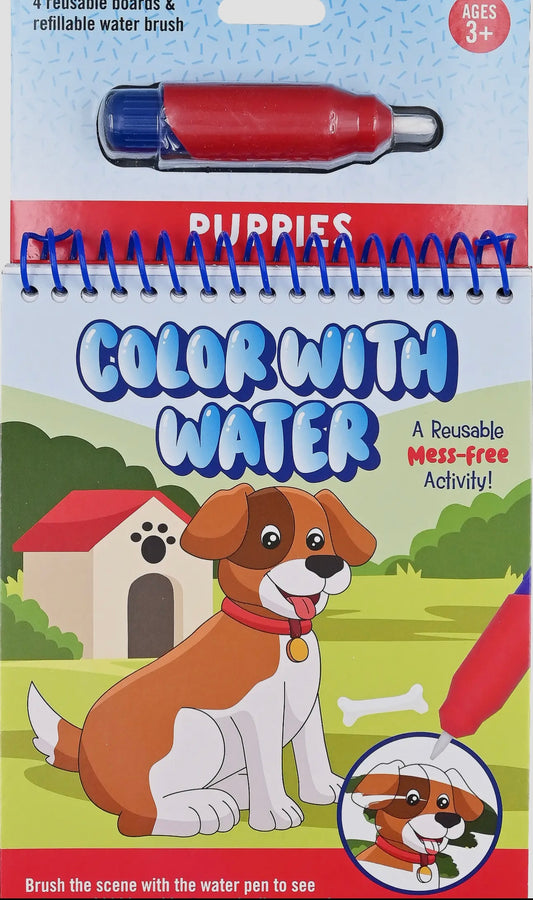 Color with Water Puppies Book