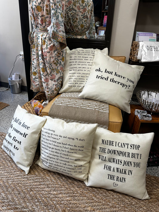 Pillow with quote