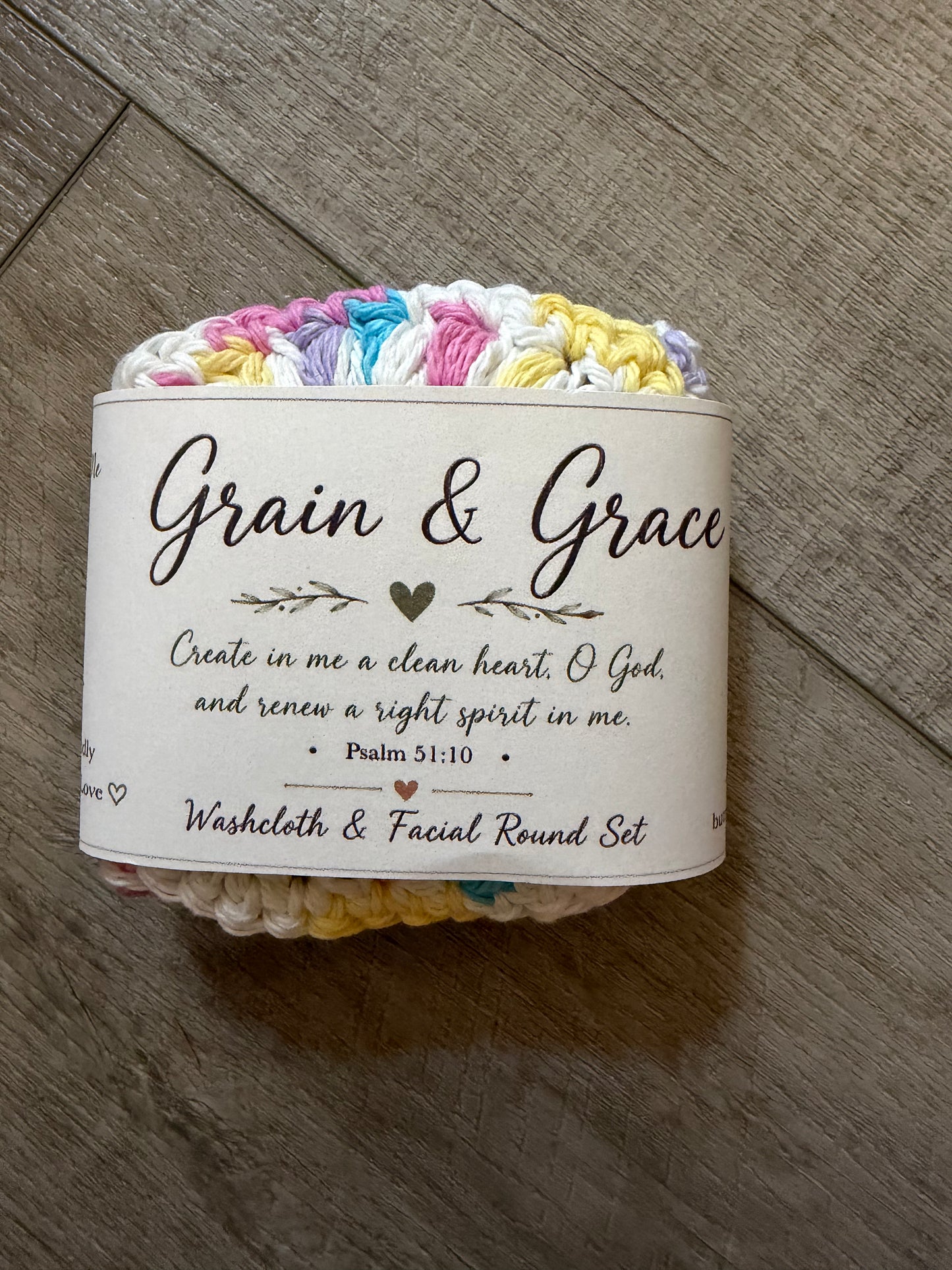 Grain and Grace Washcloth and facial round set