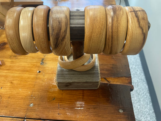 Wood bangle bracelets