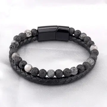 Men Bracelet with Magnetic lock- Grey