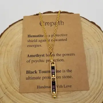 Natural Stone Wishing Bead Gift Necklace with Card